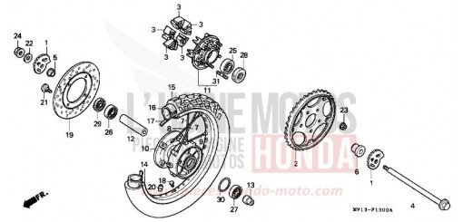 ROUE ARRIERE XRV750L de 1990